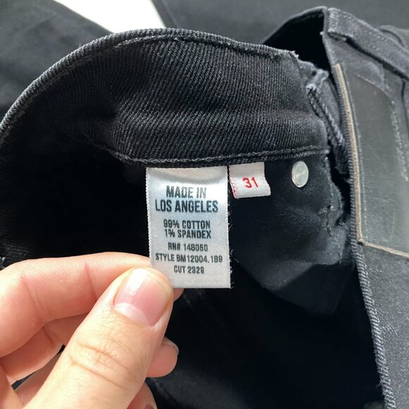 Buck Mason Button-Fly Slim Fit Stretch Denim Black Jeans Men's size 31x29 - Picture 4 of 9